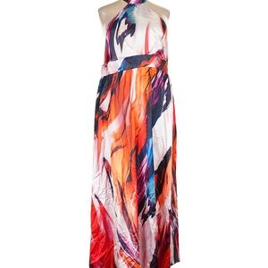 (SOLD) Cocktail Maxi Dress, Halter